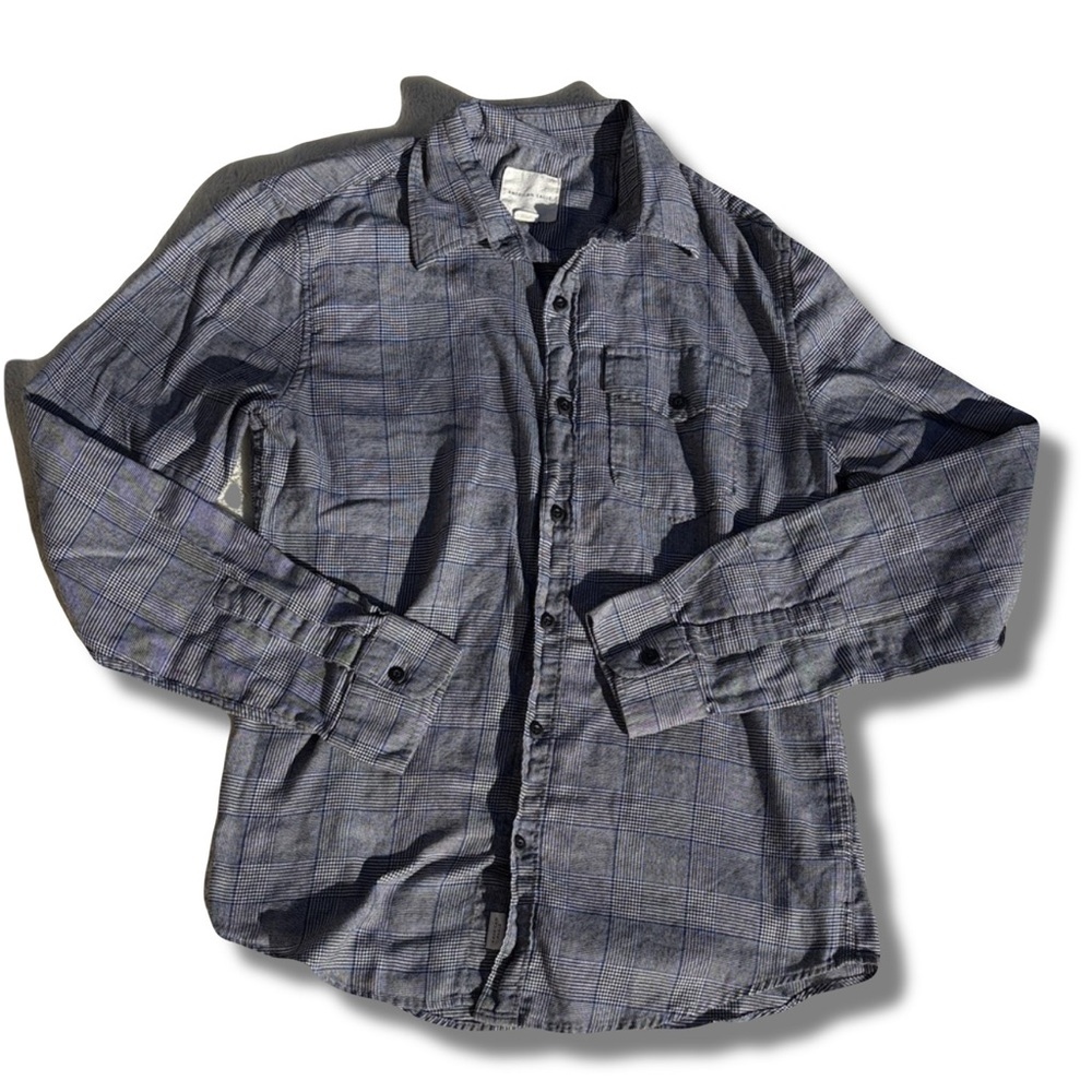 American‎ Eagle Classic Plaid – XS | 100% Cotton | Timeless Neutral Layers